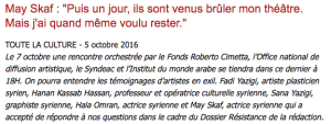 Mobilisation pour les artistes syriens en exil