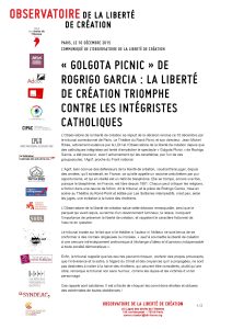 « Golgota Picnic » de Rodrigo Garcia : la liberté de création triomphe contre les intégristes catholiques