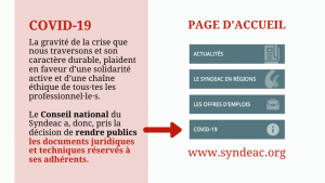 Le Syndeac met ses documents juridiques COVID-19 à disposition du secteur