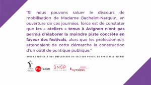 Déclaration de l’Usep-SV à l’issue de la tenue des États Généraux des festivals