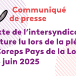 Texte de l’intersyndicale Culture lu lors de la plénière du Coreps Pays de la Loire le 25 juin 2025