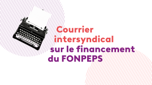 Courrier de l’intersyndicale sur le financement du FONPEPS