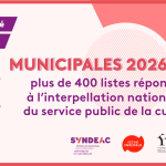 Municipales 2026 : plus de 400 listes répondent à l’interpellation nationale du service public de la culture